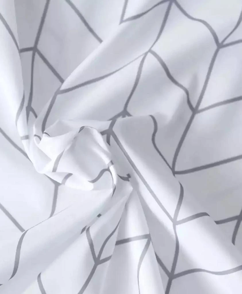 Kate Aurora Modern Simplicity Medium Weight 
White Water Resistant Fabric Shower Curtain 4