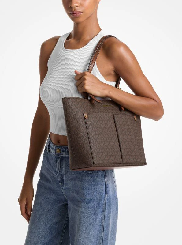 Michael Kors Jet Set Medium Logo Pocket Tote Bag 3