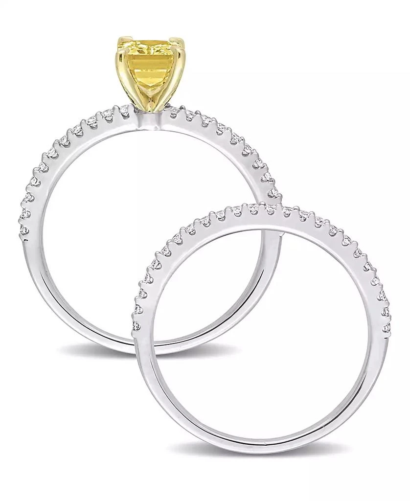 Macy's Sapphire and Diamond Bridal Ring Set in 14K White Gold 3