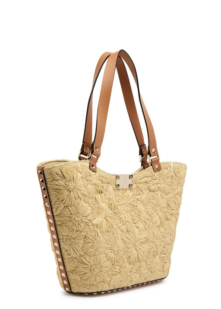 Valentino Rockstud small raffia tote 2