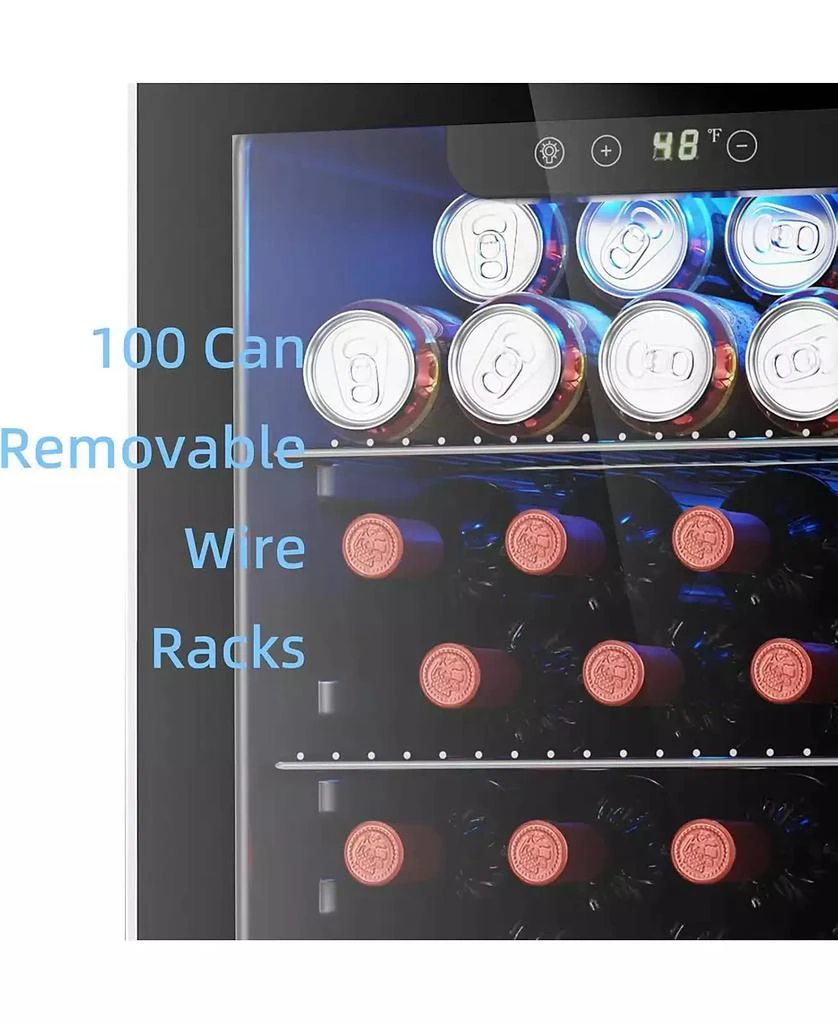 Cowsar 26 Bottle 3.2cu.ft Wine Cooler/Beverage Refrigerator Compact Wine Cellar with Glass Door Adjustable Temperature Control for Bar,Black 4