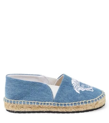 Versace Medusa embroidered denim espadrilles 4