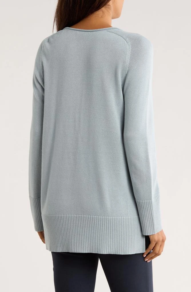 Eileen Fisher V-Neck Cotton Blend Sweater 2