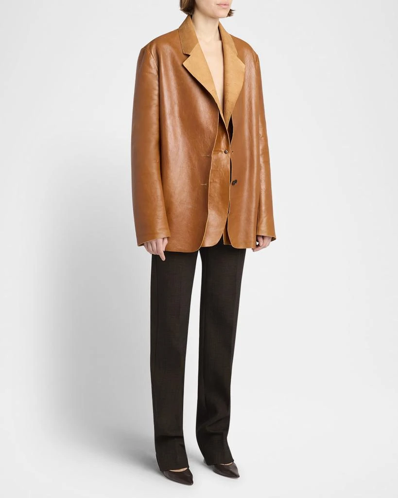 The Row Lysandre Leather Jacket 2