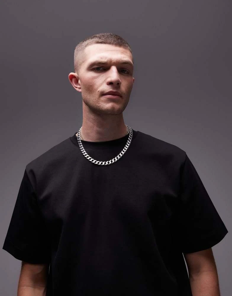 ARKET ARKET heavyweight interlock jersey oversized t-shirt in black 1