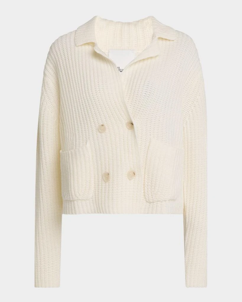 Allude Ribbed Wool-Cashmere Jacket 1