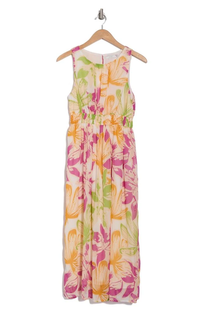 Lush Floral Print Chiffon Midi Dress 3
