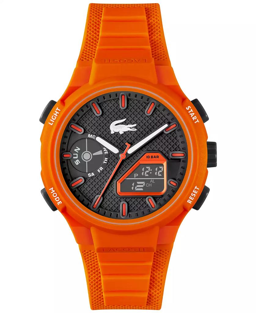 Lacoste Men's LC33 Orange Silicone Strap Watch 45mm