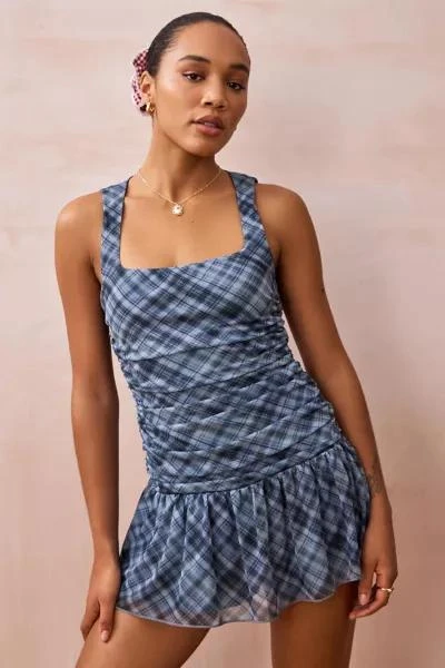 Urban Outfitters UO Sabrina Check Mesh Romper 1
