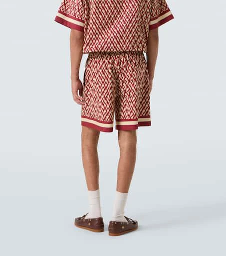 Valentino Toute La V cotton poplin Bermuda shorts 4