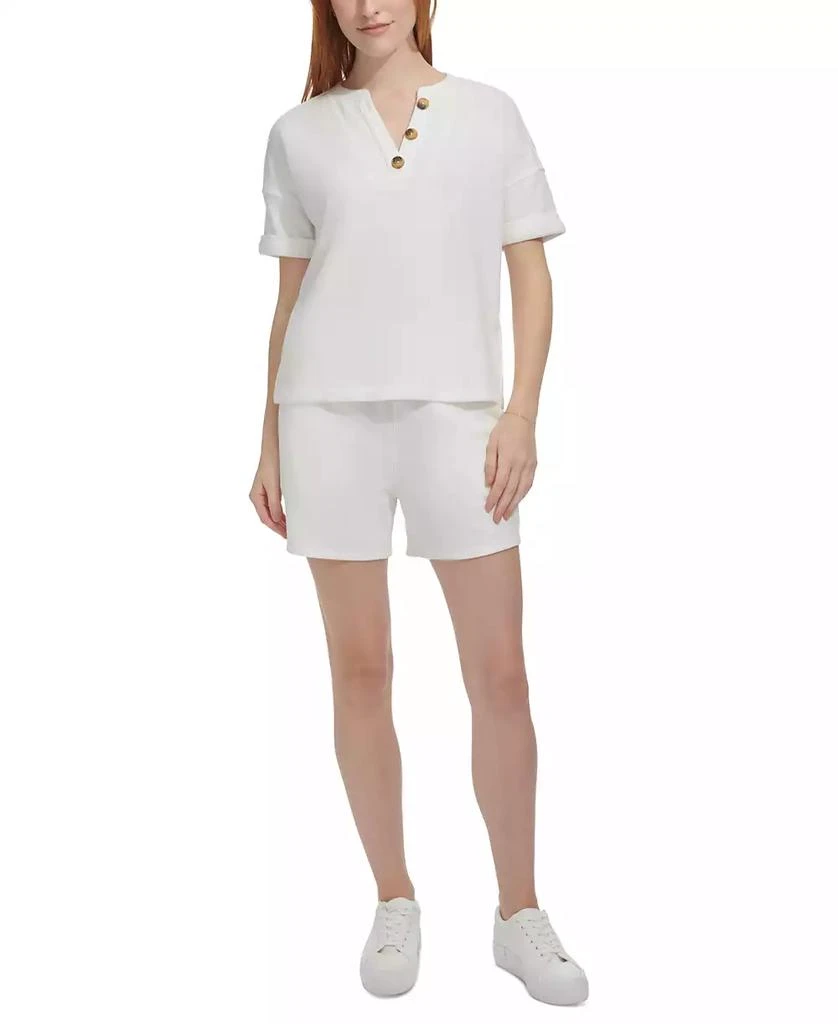 Marc New York by Andrew Marc Women's French Terry Henley Top 4