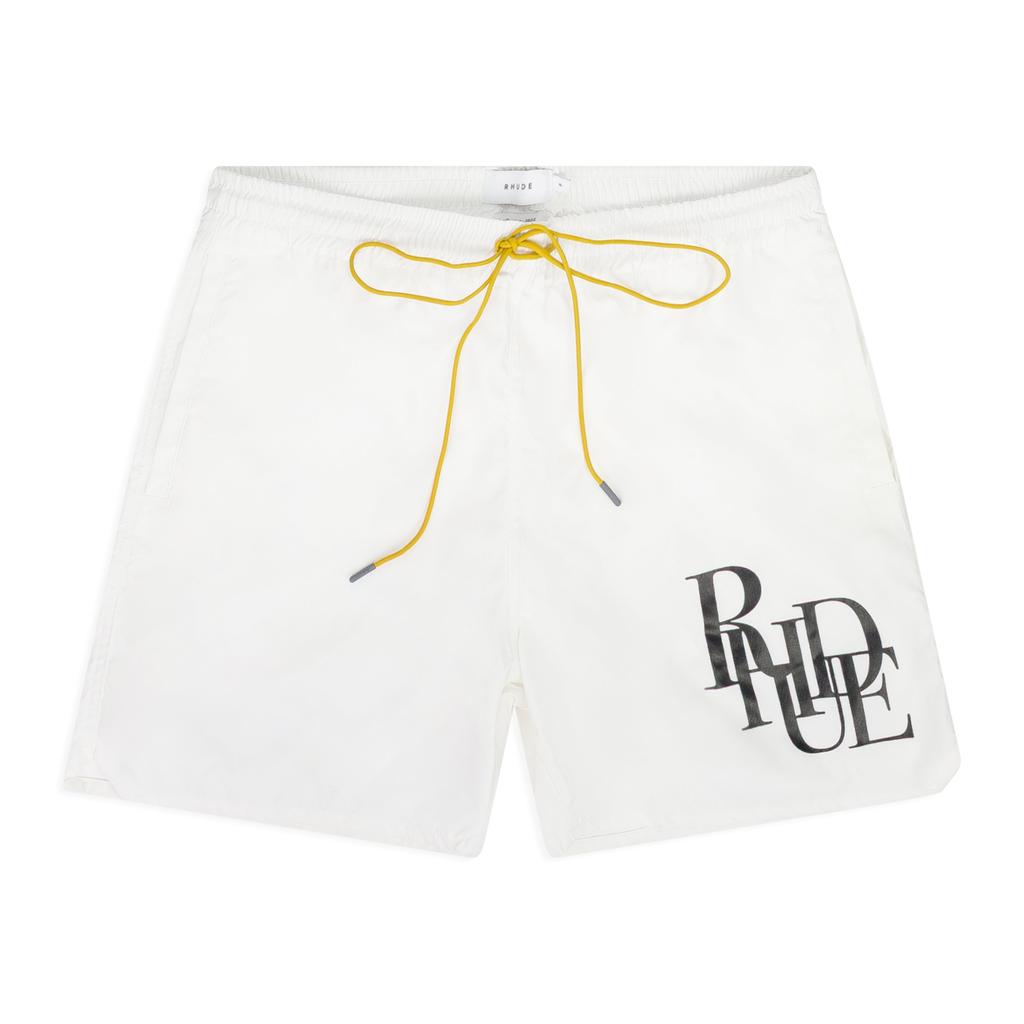 Rhude WHITE LOGO SWIM TRUNKS