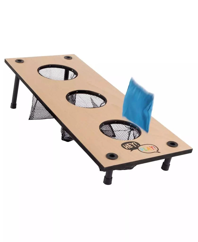 Trademark Global Hey Play 2-In-1 Washer Pitch And Beanbag Toss Set - Indoor Or Outdoor Wooden Classic Team Backyard And Tailgate Party Games For Kids And Adults 5