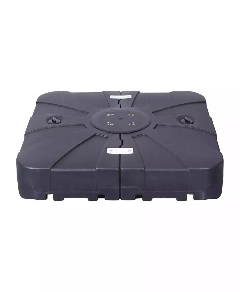 EMMA+OLIVER Harlan Weather And Impact Resistant Heavy Duty Universal Offset Umbrella Base With Built-In Wheels And Grooved Handles In Black 5