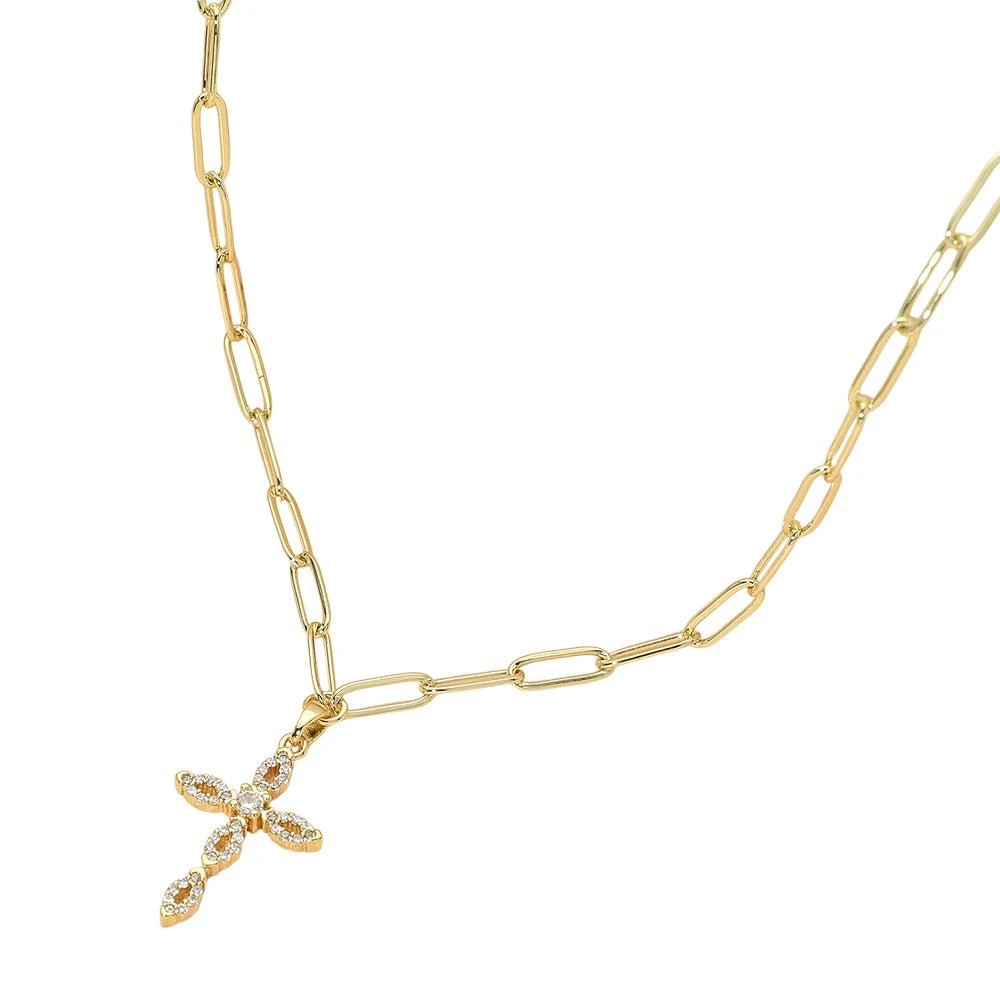 FASHNZFAB Stainless Steel Pendant Paperclip Chain Necklace 2