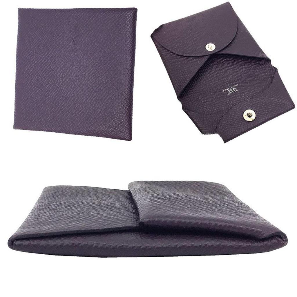 Hermes Raisin Epsom Leather Coin Purse/Coin Case (Pre-Owned)