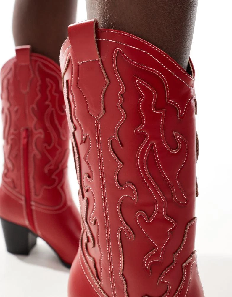 New Look New Look western boot in red 3