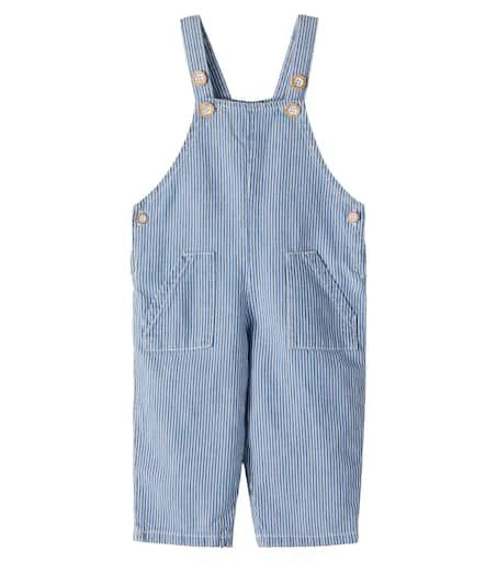 1 + in the Family Baby Mao striped denim overalls