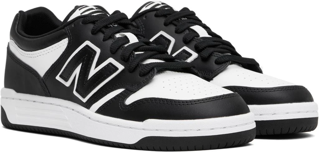 New Balance Black & White 480 Sneakers 4