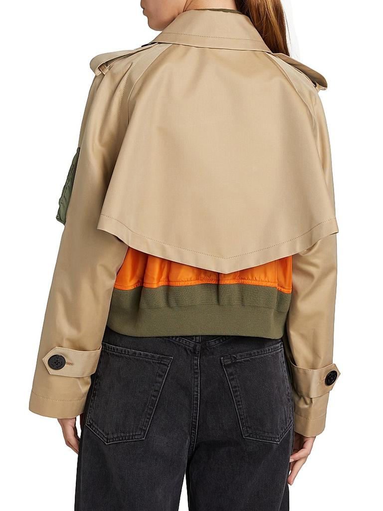 Sacai Trench Bomber Crop Jacket - Coats - Free Shipping - BeyondStyle
