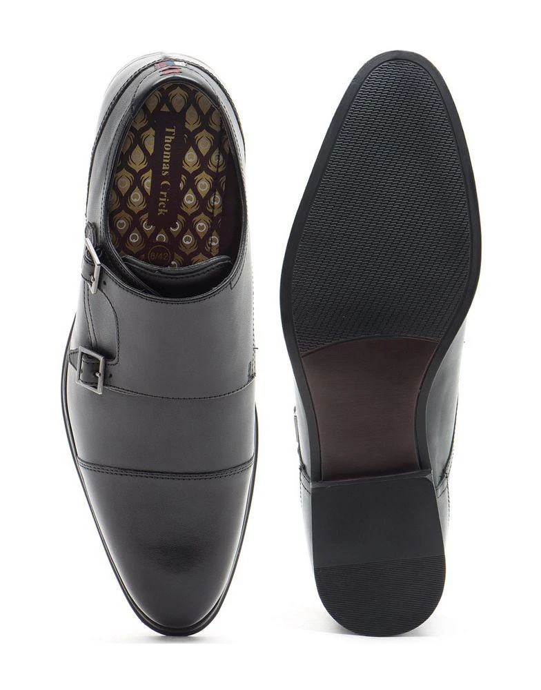 Thomas Crick THOMAS CRICK BOYCIE double monk strap formal leather shoes in black 2