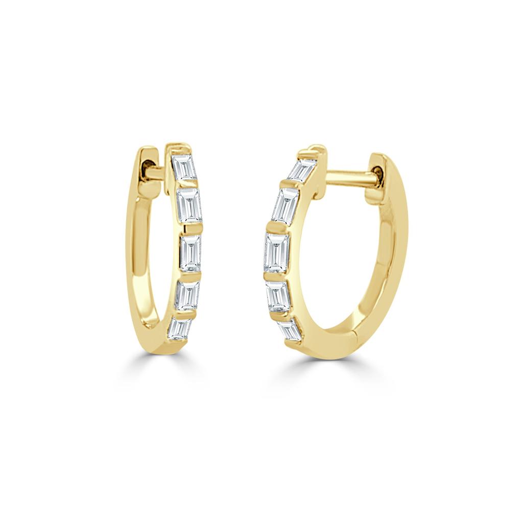 Sabrina Designs 14k Gold & Baguette Diamond Huggie Earrings