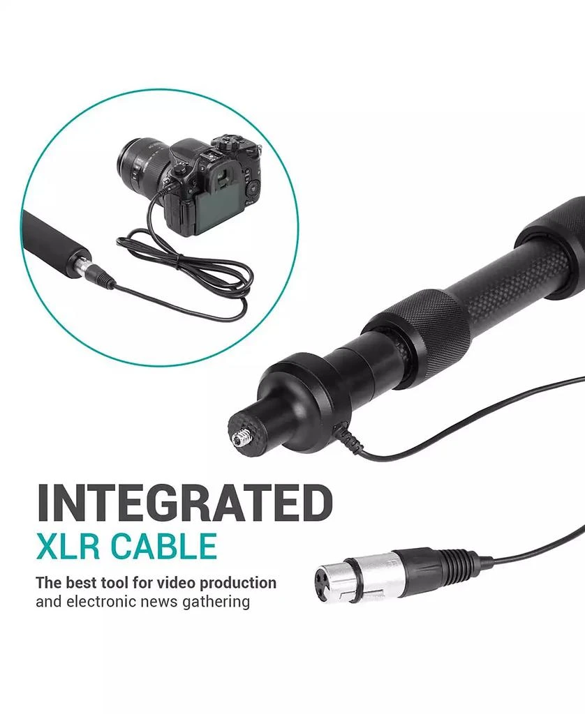 Movo CMP-25 8.2
 Telescoping Carbon Fiber Microphone Boom Pole with Integrated XLR Cable for Video Production and Electronic News Gathering 4
