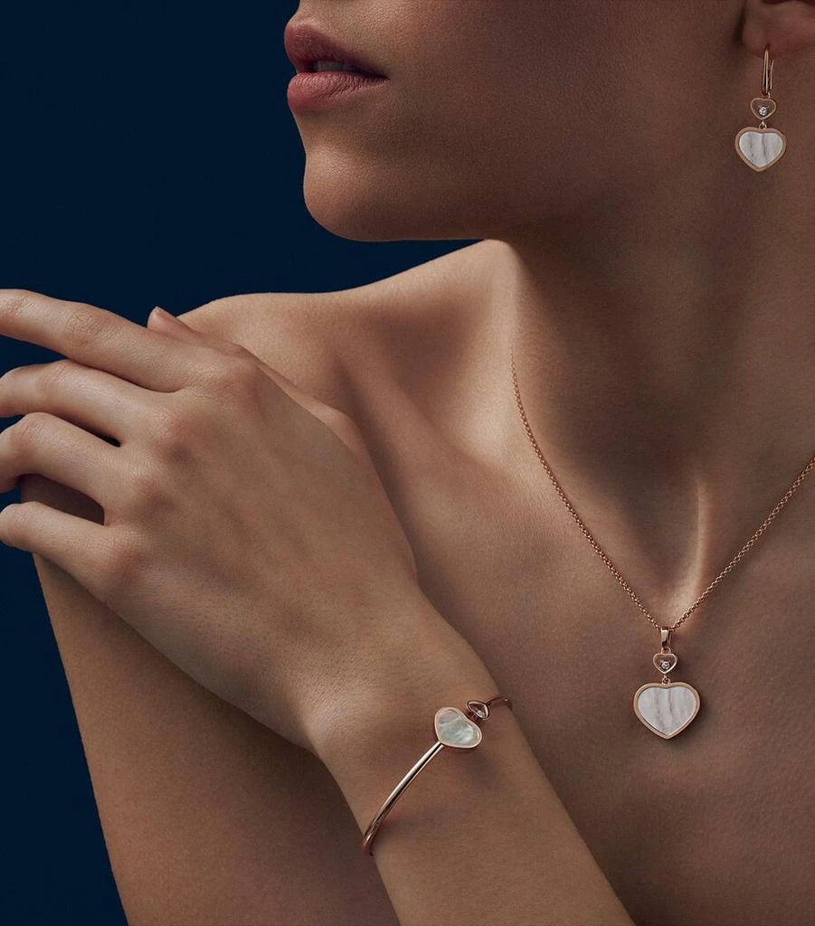 Chopard Rose Gold and Diamond Happy Hearts Pendant 4