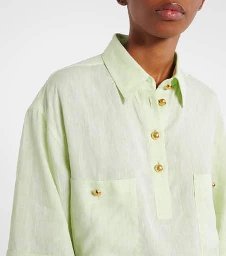 Valentino Oversized linen polo shirt 4