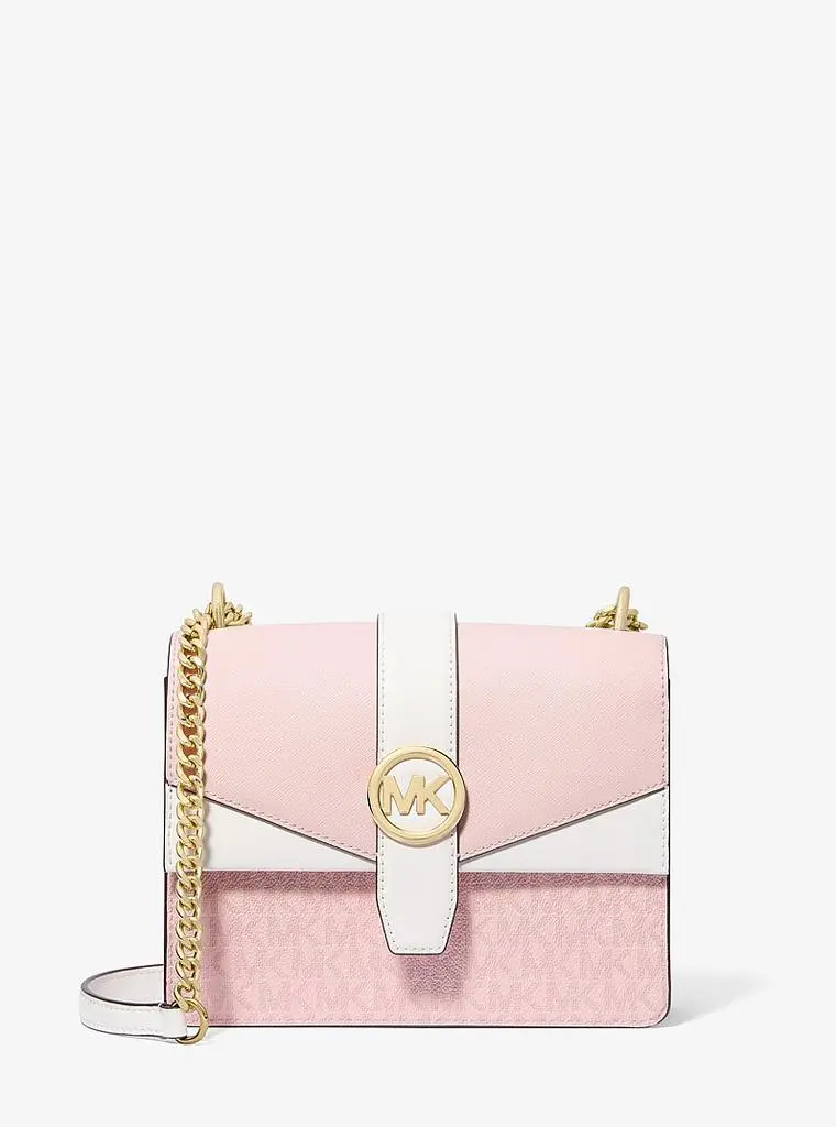 Michael Kors Greenwich Small Color-Block Signature Logo Crossbody Bag