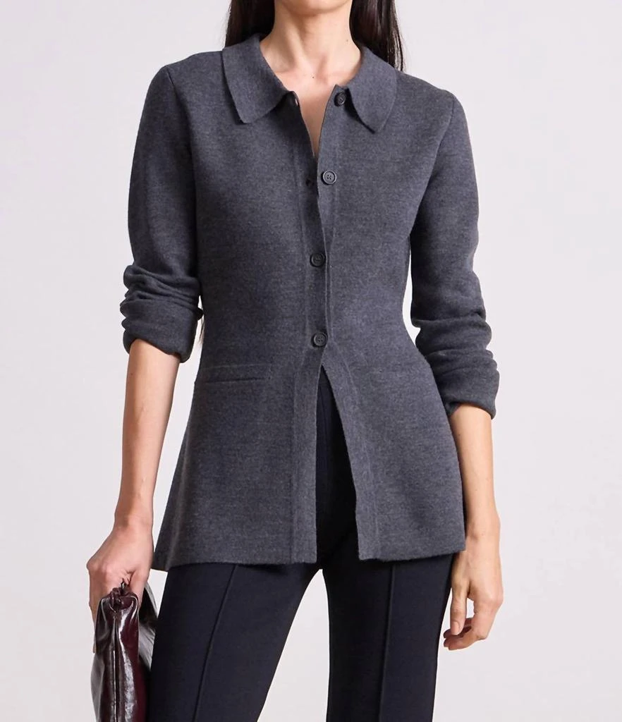 Apiece Apart Betti Knit Cardigan In Grey 4