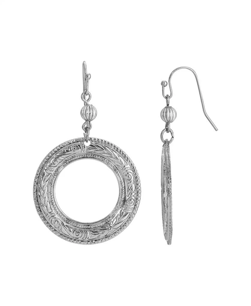 2028 Silver-Tone Front Facing Hoop Earrings 1