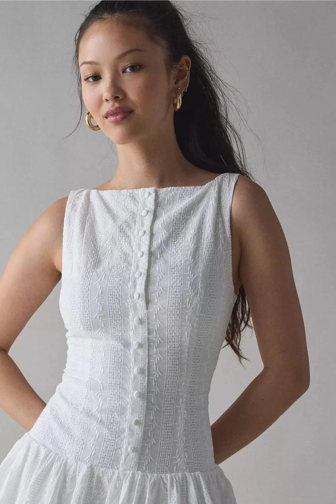 Kiss The Sky Kiss The Sky Eyelet Boatneck Drop Waist Mini Dress 4