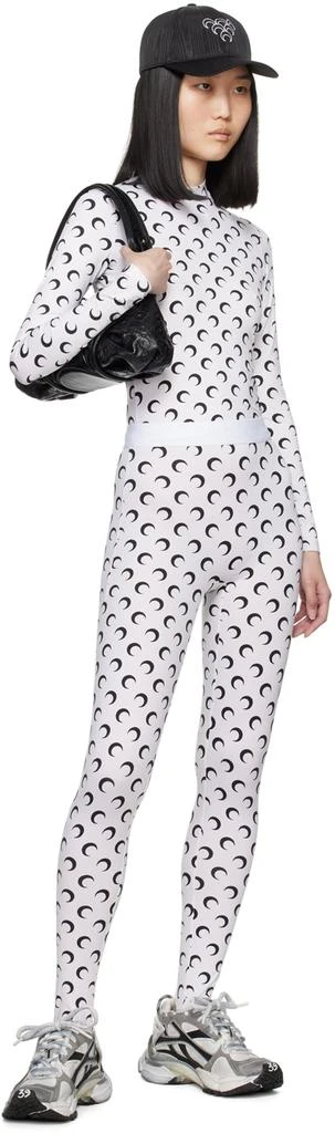 MARINE SERRE White All Over Moon Leggings 5