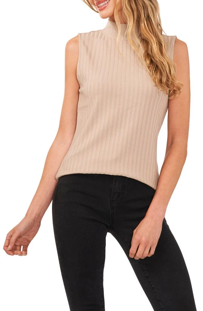 CeCe Mock Neck Rib Tank 1
