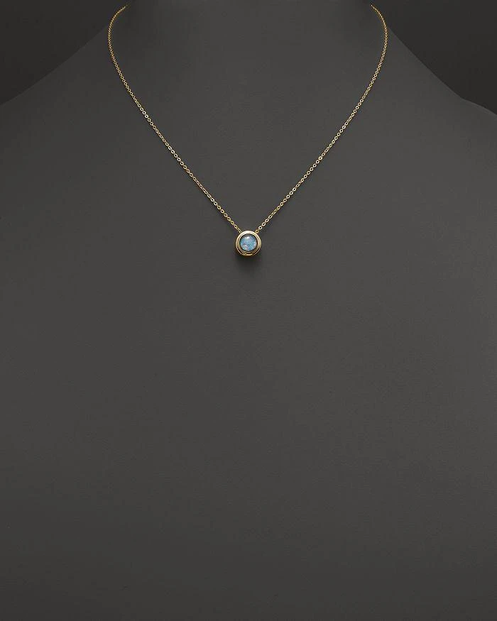 Bloomingdale's Black Opal Bezel Set Pendant Necklace in 14K Yellow Gold, 17" 4