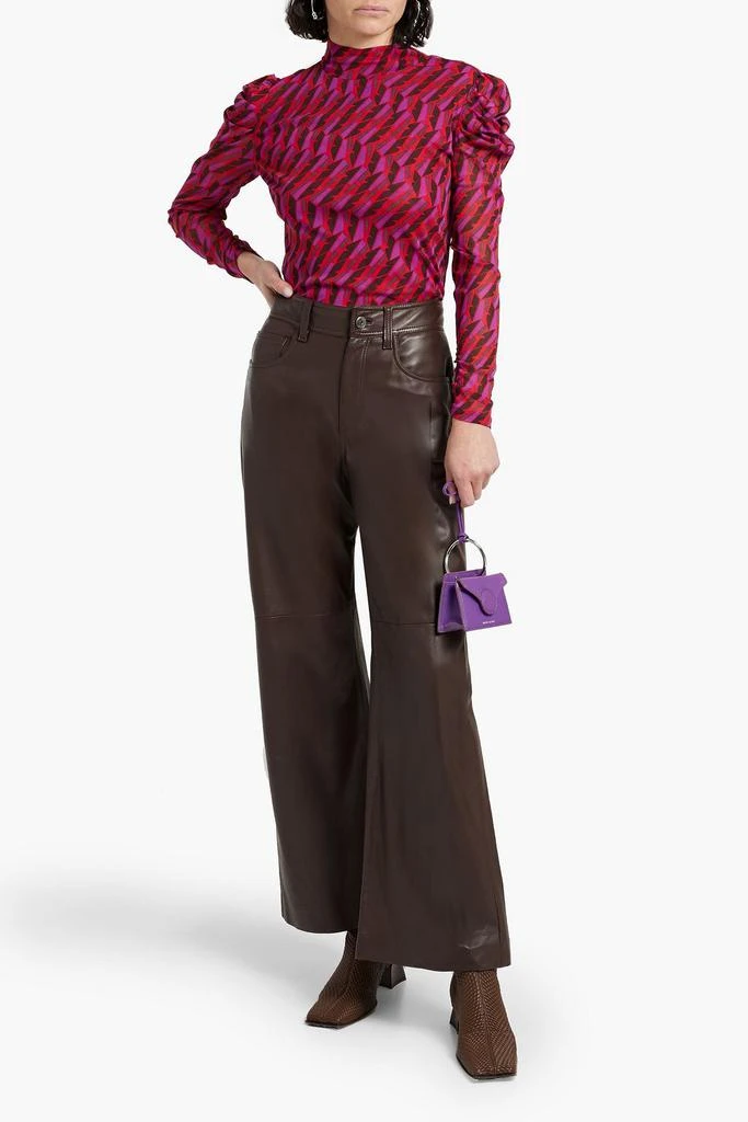 Diane von Furstenberg Remy printed mesh turtleneck top 2