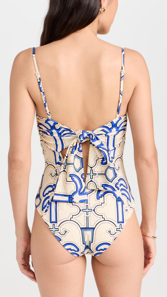 Johanna Ortiz Ecru Blue Lagoon Lure One Piece