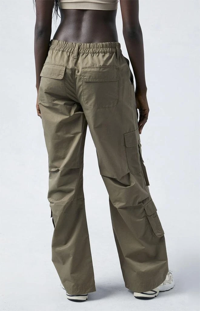 PacSun Green Elastic Waist D-Ring Cargo Pants 4