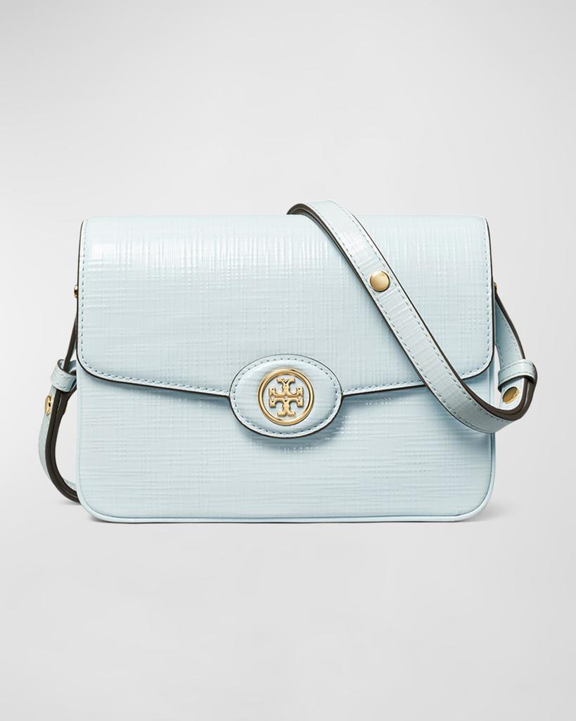 Tory Burch Robinson Crosshatched Leather Convertible Shoulder Bag