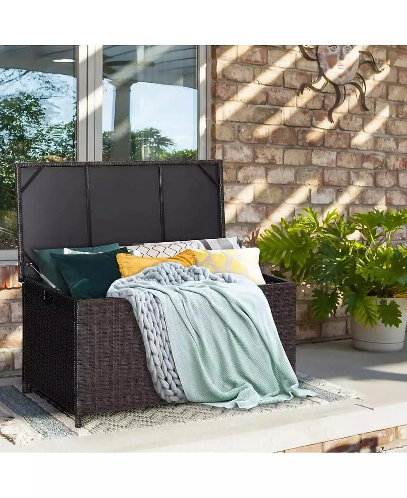 GOUUN Outdoor Wicker Storage Box with Zippered Liner-50 Gallon 6