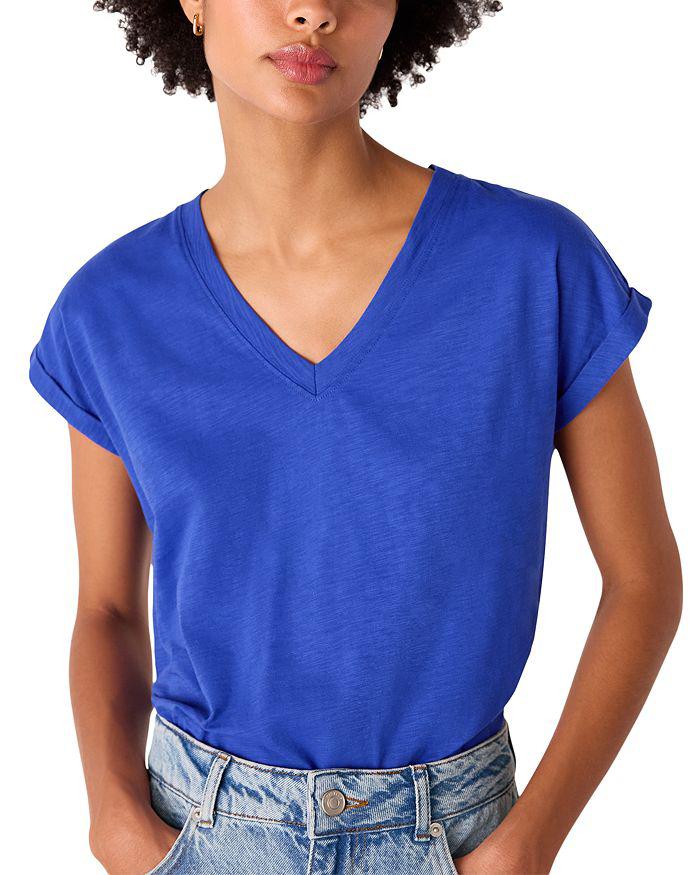 Whistles Willa V Neck Cap Sleeve Tee