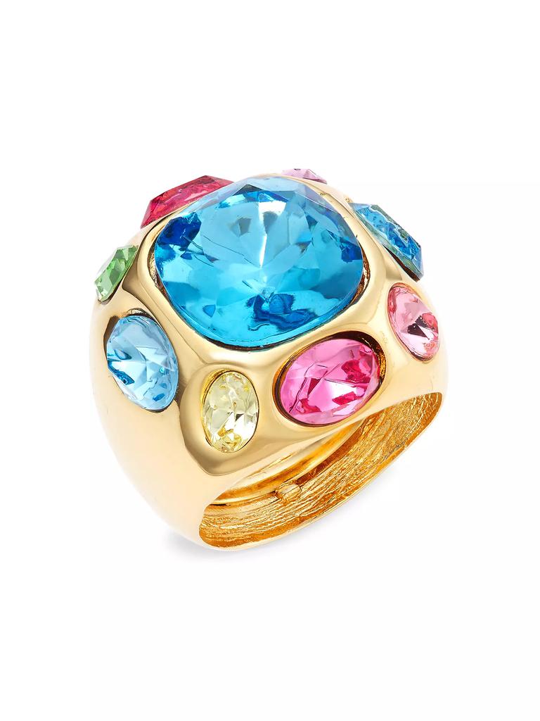 Kenneth Jay Lane 18K Gold-Plated & Rainbow Glass Crystal Ring