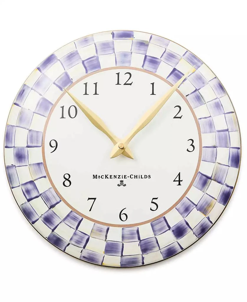 MacKenzie-Childs Violet Check 12" Handmade Clock 3