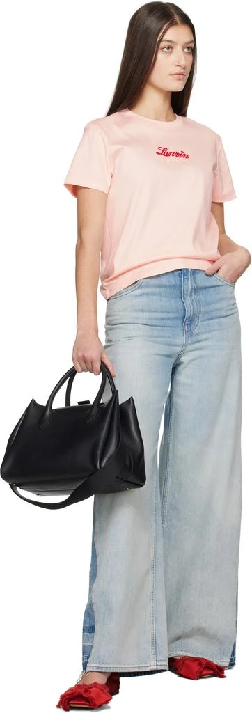 Lanvin Pink 'Lanvin' Embroidered T-shirt 4