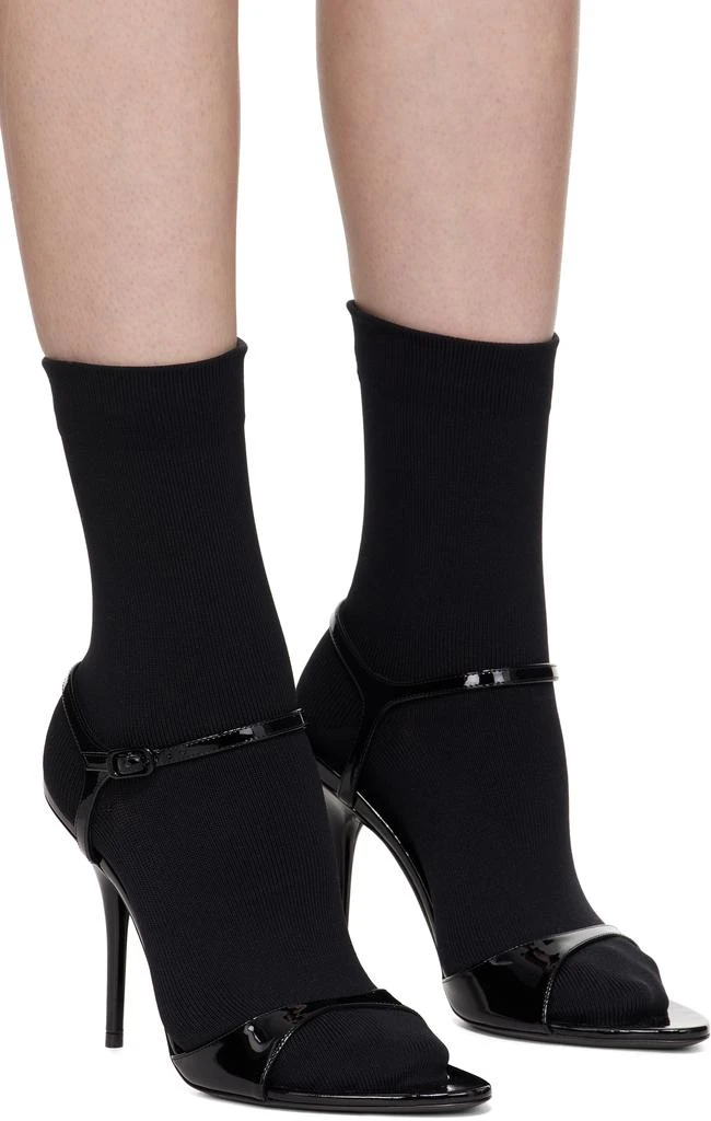 Balenciaga Black Avenue Sock 110 Heeled Sandals 4