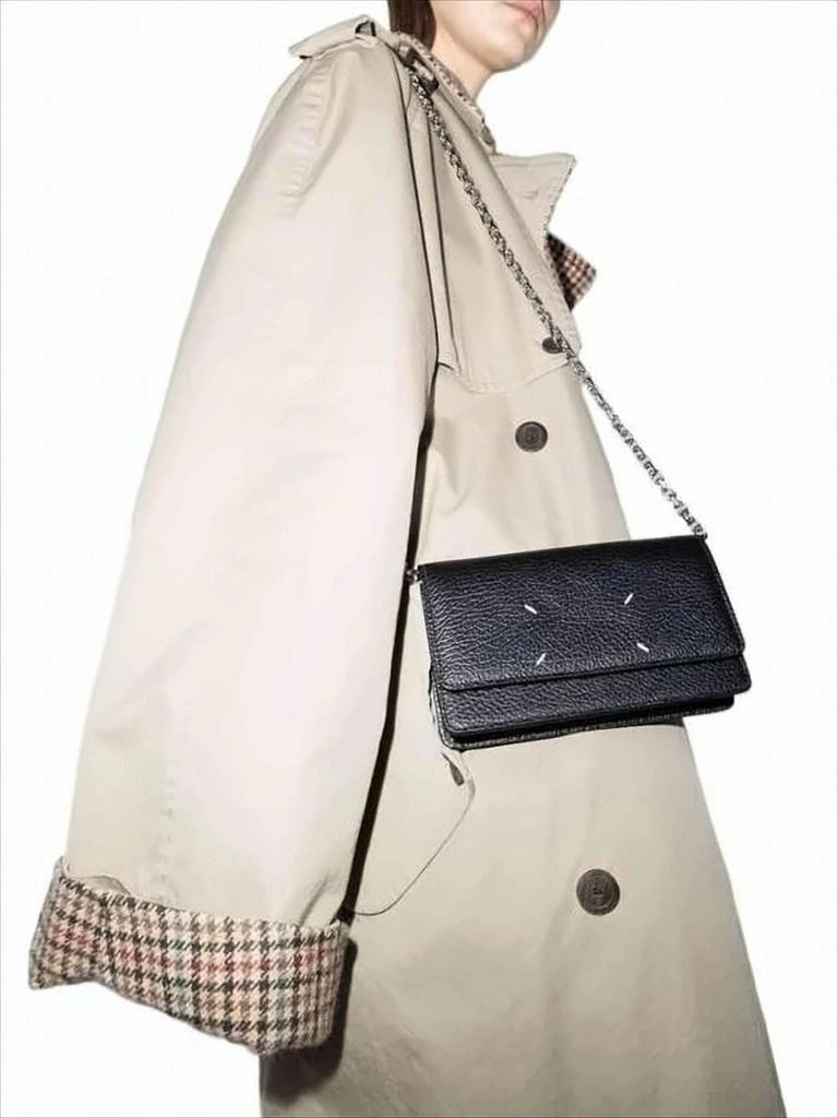 MAISON MARGIELA Rectangular Crossbody Wallet with Silver-tone Chain 2