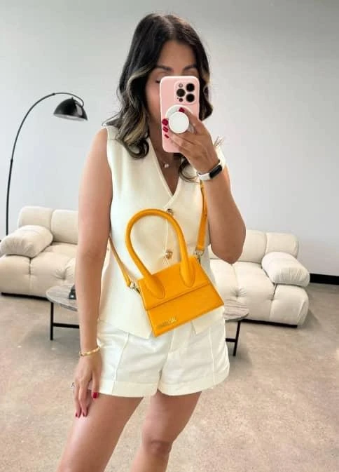 Jacquemus Jacquemus Orange Grained Leather Moyen Bag 2