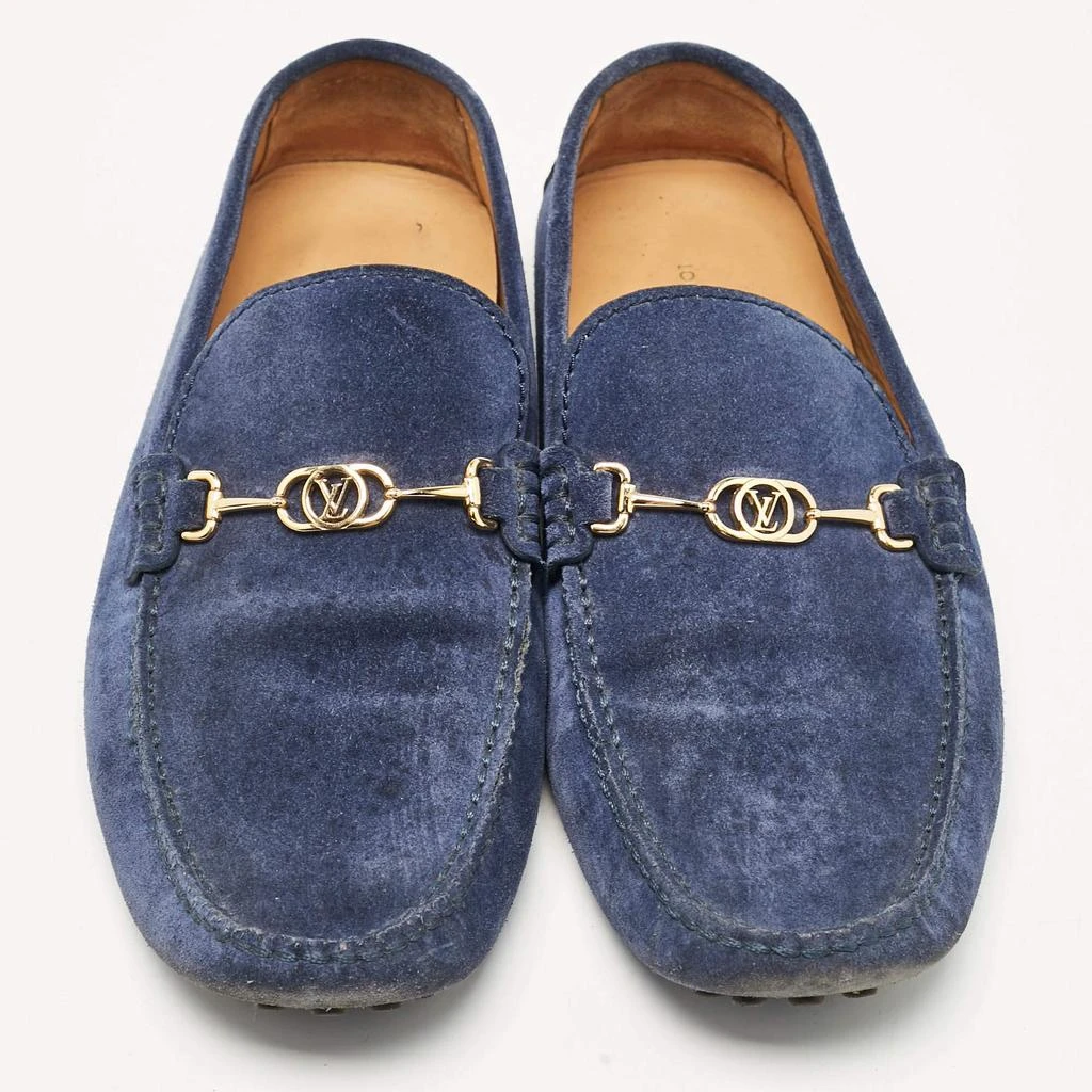 Louis Vuitton Louis Vuitton Blue Suede Slip On Loafers Size 43.5 3