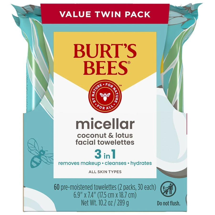 Burt's Bees Micellar Facial Towelettes Coconut & Lotus 1